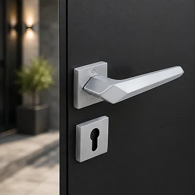Çebi Sata Modeli Kare Rozetli Yale Kapı Kolu Nikel Saten (A528112 MP08) - 1