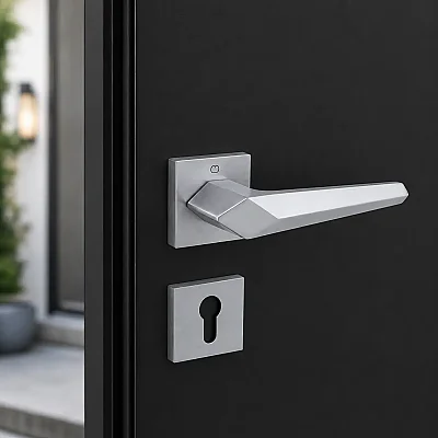 Çebi Sata Modeli Kare Rozetli Yale Kapı Kolu Nikel Saten (A528112 MP08) - Çebi (1)