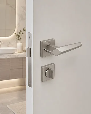 Sata Modeli Kare Rozetli WC Kapı Kolu Nikel Saten (A528113108) - 1