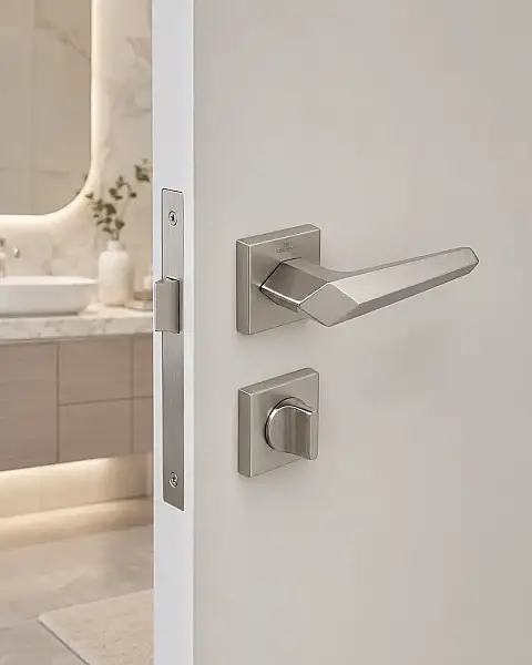 Sata Modeli Kare Rozetli WC Kapı Kolu Nikel Saten (A528113108) - 1
