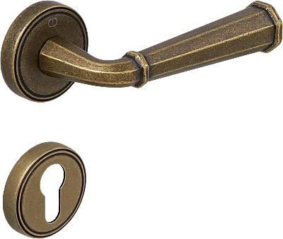 Gena Modeli Yuvarlak Rozetli Yale Kapı Kolu Antik Bronz (A568412110) - 1