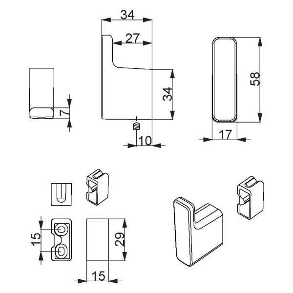 Çebi Portmanto/Banyo Askısı Mat Sarı (A7105010235) - 2