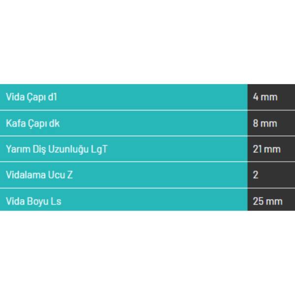 Abc Spax 4*25 MDF Vidası 1000 Adet (A425-15) - 3
