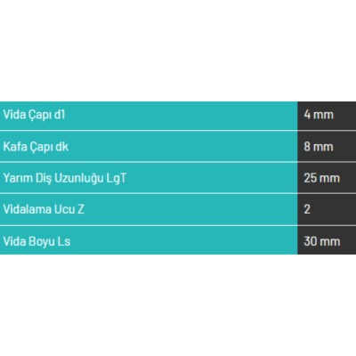 Abc Spax 4*30 MDF Vidası 1000 Adet (A430-15) - 3