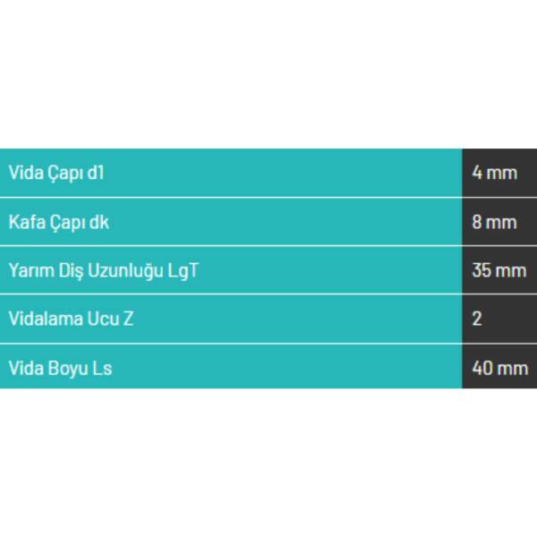 Abc Spax 4*40 MDF Vidası 1000 Adet (A440-15) - 3