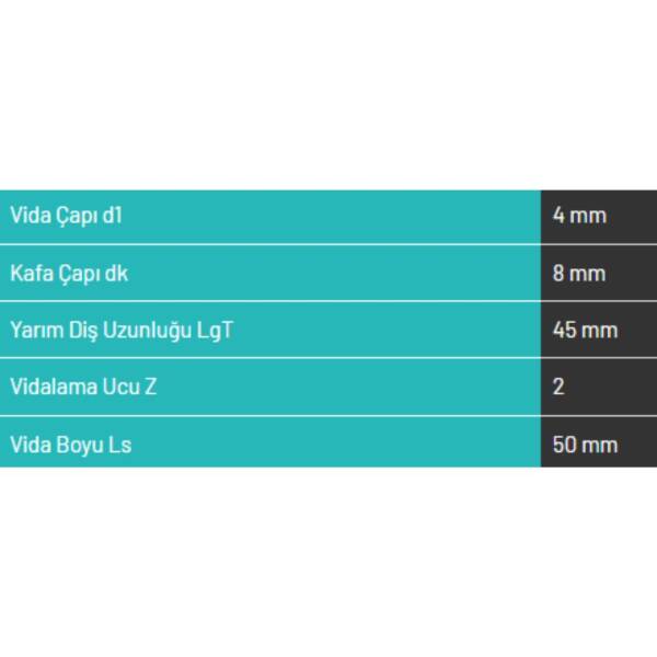 Abc Spax 4*50 MDF Vidası 1000 Adet (A450-15) - 3