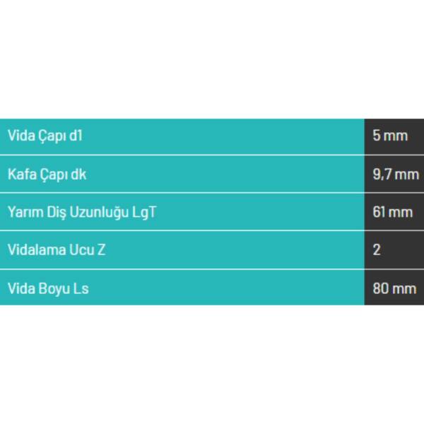 Abc Spax 5*80 MDF Vidası 1000 Adet (A580-15) - 3