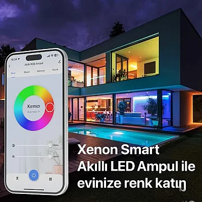Akıllı Ampul | 9W, Wifi, 16 Milyon Renk, Mobil Kontrollü, Sesli Komut, RGB Led Ampul (X7021) - 3