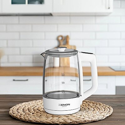 Akıllı Kettle | 2200W, 1.7 Litre, Mobil Kontrol, Sesli Asistan, Akıllı Cam Su Isıtıcı, Beyaz (X7103_M0) - Xenon Smart
