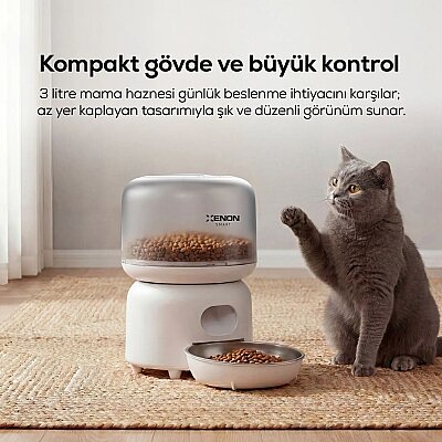 Akıllı Mama Kabı | 3L, Mobil Kontrol, Paslanmaz Çelik Kase, Çift Güç Desteği (X8613) - 4
