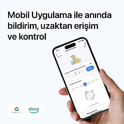 Akıllı Mama Kabı | 4 Lt, Mobil Uygulama Kontrollü, Paslanmaz Çelik Kaseli (X8612) - 3