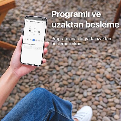 Akıllı Mama Kabı | 4 Lt, Mobil Uygulama Kontrollü, Paslanmaz Çelik Kaseli (X8612) - 4