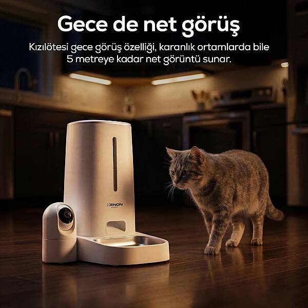 Akıllı Mama Kabı (Kameralı) | 2MP Gece Görüş, WiFi Mobil Kontrol, Çelik Kase, Çift Yönlü Ses (X8610) - 2