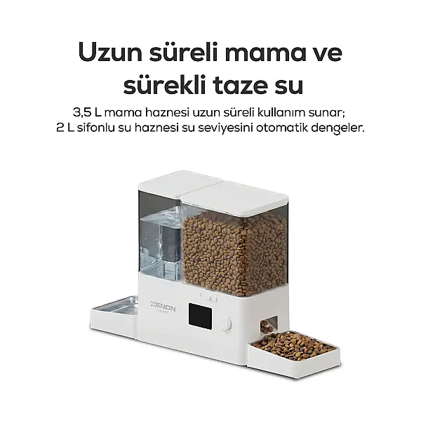 Akıllı Mama ve Su Kabı | Akıllı 2 in 1 Besleyici, WiFi, Çelik Kase, 3.5L/2L, Sessiz Sifon (X8616) - 5
