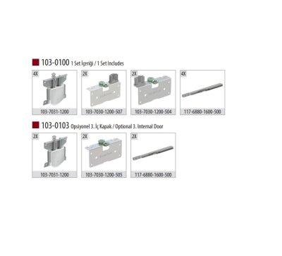 Albatur 60kg Ayarlı 2 Metre Raylı Frenli Sürme Kapak Sistemi SRG 100 (103-0100-2420-2000) - Albatur (1)
