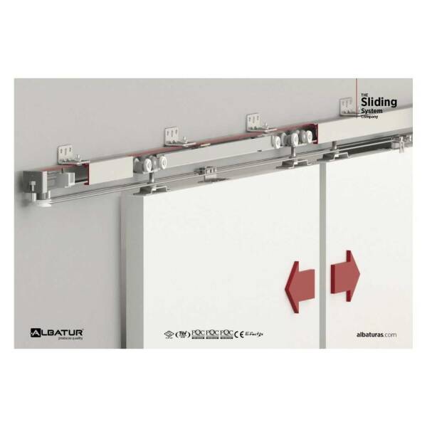 Albatur 60kg Sürme Kapı Sistemi Çift Frenli - Ray Hariçtir (121-9830-1410) - 2