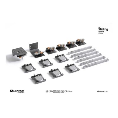 Albatur 70kg Sürme Gardırop Sistemi 2 Kapaklık 1 Set Frenli - Ray Hariçtir (102-0190-120) - Albatur (1)