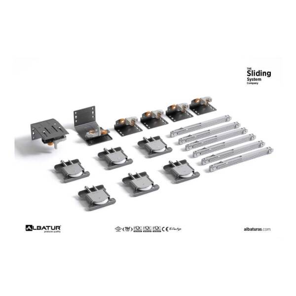 Albatur 70kg Sürme Gardırop Sistemi 2 Kapaklık 1 Set Frenli - Ray Hariçtir (102-0190-120) - 2