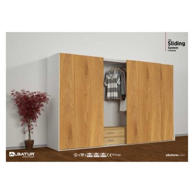 Albatur 70kg Sürme Gardırop Sistemi 2 Kapaklık 1 Set Frenli - Ray Hariçtir (102-0190-120) - Albatur