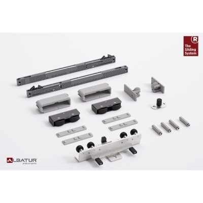 Albatur DoorSlide 8000 Hayalet Kapı Mekanizması Ghost Sliding Door System 60KG Çift Yöne Frenli (120-8000-3410-1200) - 2