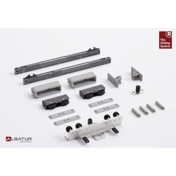 Albatur DoorSlide 8000 Hayalet Kapı Mekanizması Ghost Sliding Door System 60KG Çift Yöne Frenli (120-8000-3410-1200) - 2