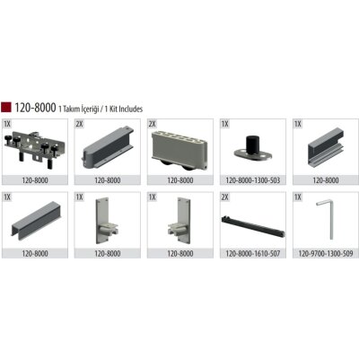 Albatur DoorSlide 8000 Hayalet Kapı Mekanizması Ghost Sliding Door System 60KG Çift Yöne Frenli (120-8000-3410-1200) - 3