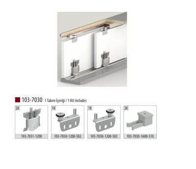 Albatur Sürgü Kapak Mekanizması 75kg Frensiz Tek Kapaklık Ray Hariç (103-7030-1200) - Albatur (1)