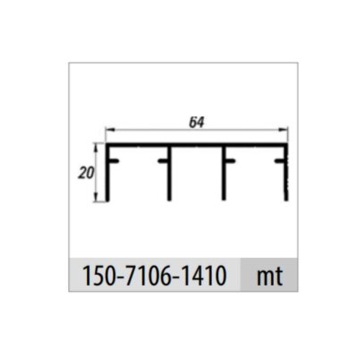Albatur Sürgü Kapak Üst Ray Profili Sürgü Dolap Rayı 1 Metre (150-7110-1410-1000) - Albatur