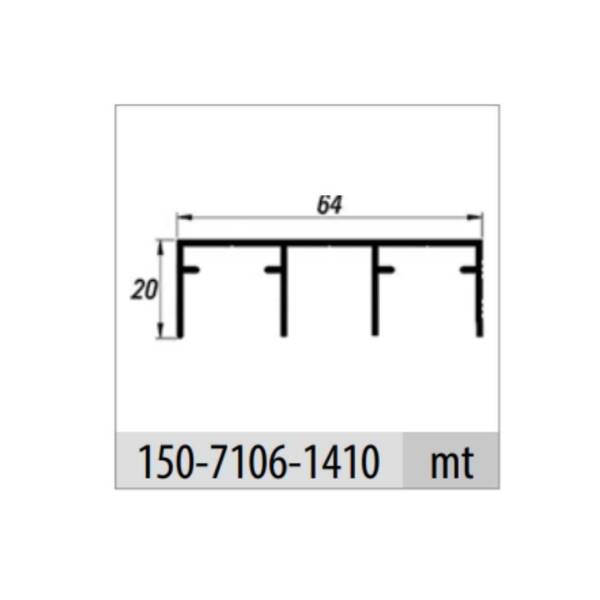 Albatur Sürgü Kapak Üst Ray Profili Sürgü Dolap Rayı 1 Metre (150-7110-1410-1000) - 1