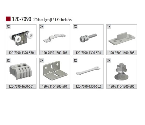 Albatur Sürgülü Kapı Mekanizması 80kg (7090) - 2