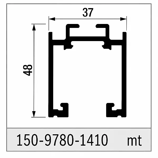 Albatur Sürme Kapı Alüminyum Üst Ray 1 Metre (150-9780-1410-1000) - 2