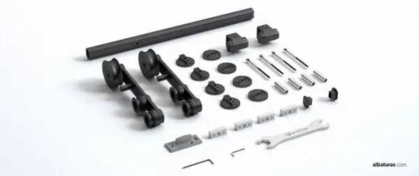 Albatur Üstten Askı Sürme Ahır Kapı Sistemi Siyah 2 Metre 60kg (119-8800-3430-2000) - 3