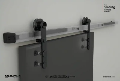 Albatur Üstten Askı Sürme Kapı Sistemi Frenli Siyah 2 Metre (119-8820-3430-2000) - 3