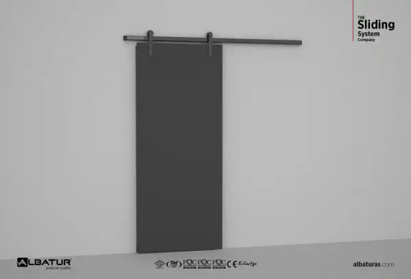 Albatur Üstten Askı Sürme Kapı Sistemi Frenli Siyah 2 Metre (119-8820-3430-2000) - 1