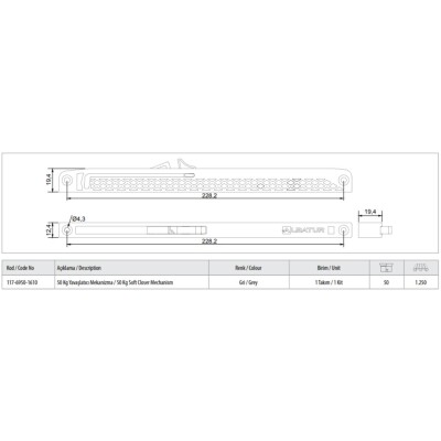 Albatur Softline Yavaşlatıcı Mekanizma 50 kg (117-6950-1610) - 2