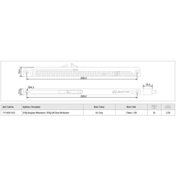 Albatur Softline Yavaşlatıcı Mekanizma 50 kg (117-6950-1610) - 2