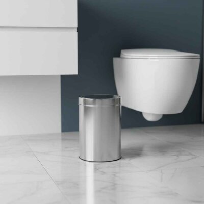 Arı Döner Kapaklı Krom Çöp Kovası 5 Lt (1320-KR) - Banyo Çöp Kutusu - Arı Metal