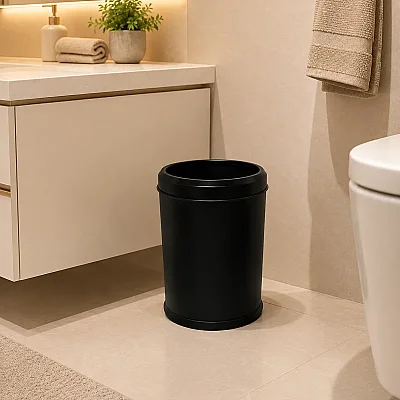 Arı Metal Kapaksız Çöp Kovası Siyah 5 Litre (7653-S) - 1