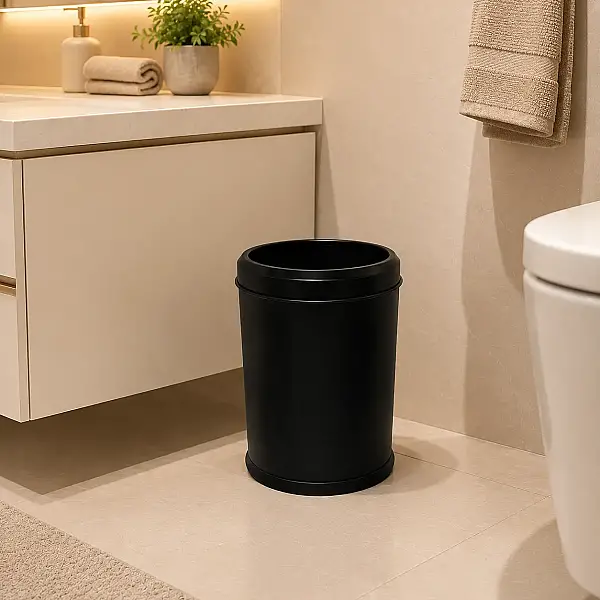 Arı Metal Kapaksız Çöp Kovası Siyah 5 Litre (7653-S) - 1