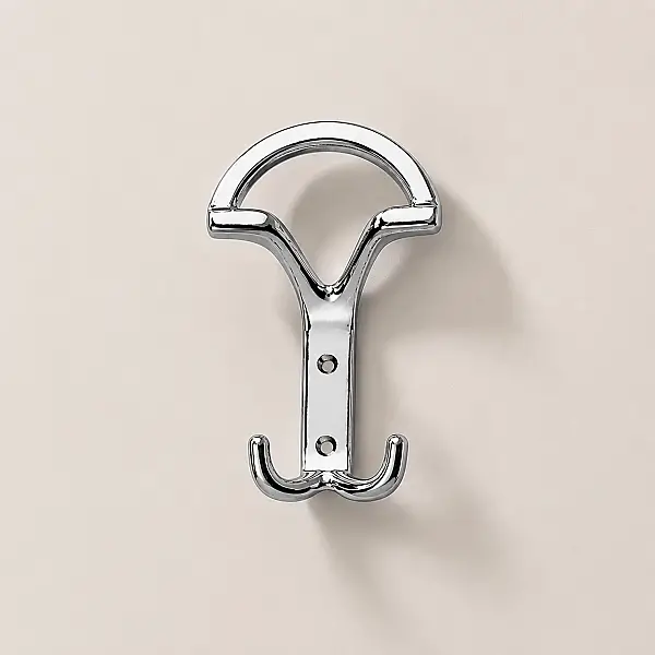 Sese Krom Portmanto Vestiyer Askısı 2li Kanca Metal (AS239) - 2