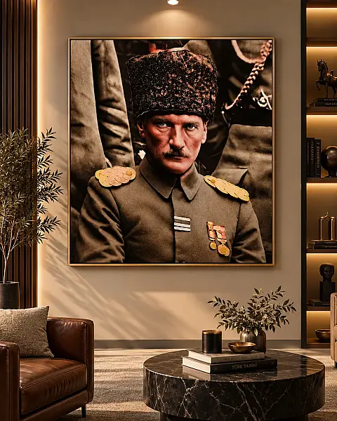 Atatürk Portre Çerçeveli Tablo 100*100 (TR2217) - 1