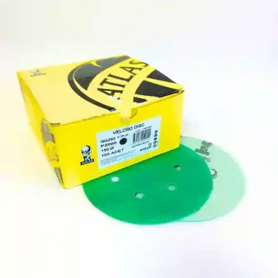 Atlas 150mm 40Kum 6 Delik Yeşil Film Disk Cırtlı Zımpara QG 293 P40 VL1 H6 (66254438330) - 3