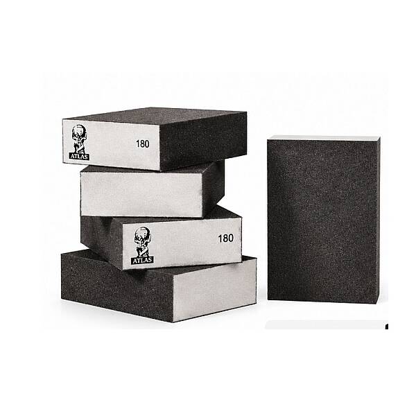 Atlas 98X68X26mm P100 4 Taraflı Sünger Zımpara 100Kum Takoz Zımpara (78072740860) - 2