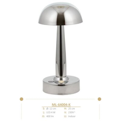 Avonni 64004 Ailesi Eskitme Şarjlı Masa Lambası Krom Renk (ML-64004-K) - 3