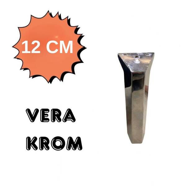 Ayder Vera Ayak 12cm Krom Renk Metal Mobilya Ayağı (Y-1220-12-18) - 2