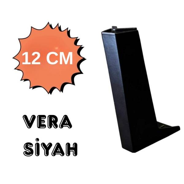 Ayder Vera Ayak 12cm Siyah Renk Metal Mobilya Ayağı (Y-1220-12-02) - 2