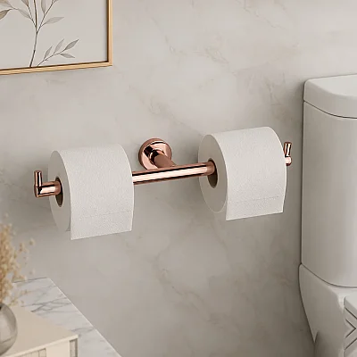 System Hoop İkili Tuvalet Kağıtlığı Rose Renk (BA1003 013 RS) - 1
