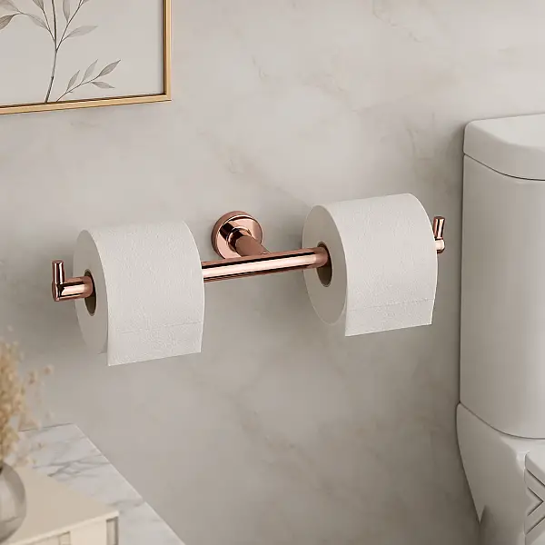 System Hoop İkili Tuvalet Kağıtlığı Rose Renk (BA1003 013 RS) - 1
