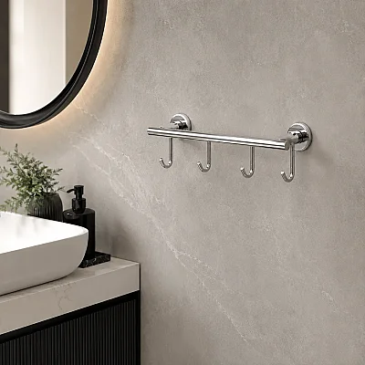System Duvara Montajlı Çok Askılık Krom Renk (BA1003 015 CR) - System Banyo (1)