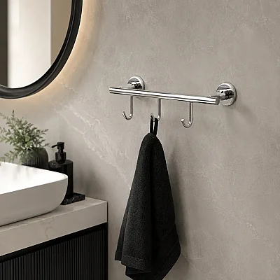 System Duvara Montajlı Çok Askılık Krom Renk (BA1003 015 CR) - 1